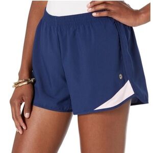 Lilly Pulitzer Navy Athletic Shorts with Light Pink Accent